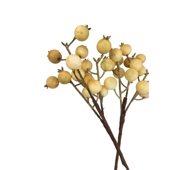 Artificial Cream Berry Stem Faux Floral Decoration Single Stem - Picture 4 of 8